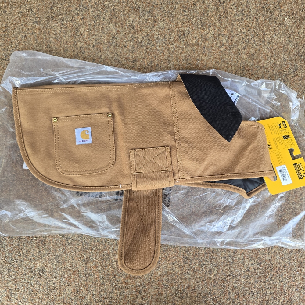 Carhartt Tan Dog Jacket with Black Accents